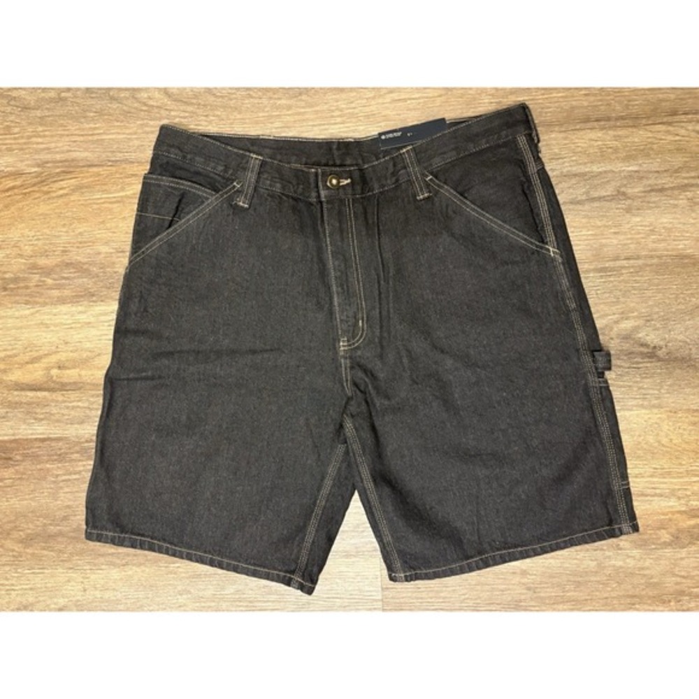 Faded Glory Men's Carpenter Denim Shorts Size 40 Black Wash NWT Y2K Skater 90s